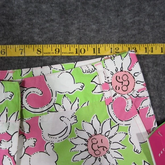 Vintage Lilly Pulitzer Liza Capri Pants Women 0P Pink Green Lion Sun Flowers Y2K - Picture 4 of 12